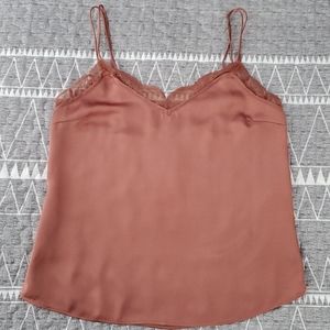 A&F double strap button back lace trimmed Cami